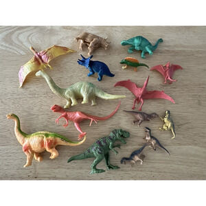 Dinosaurs Toy Mixed Lot of 15 Hard Plastic Play Figures